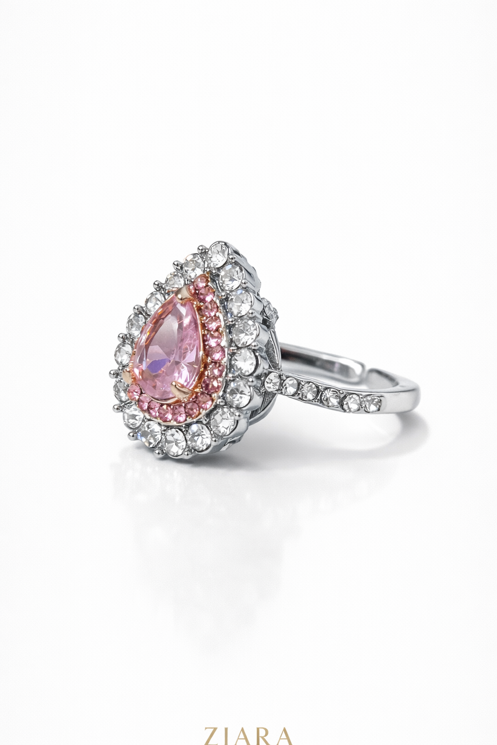 "Rose Radiance"🌷Pear Cut Ring by Ziara™🌹 BUY 1 GET 1 FREE!!