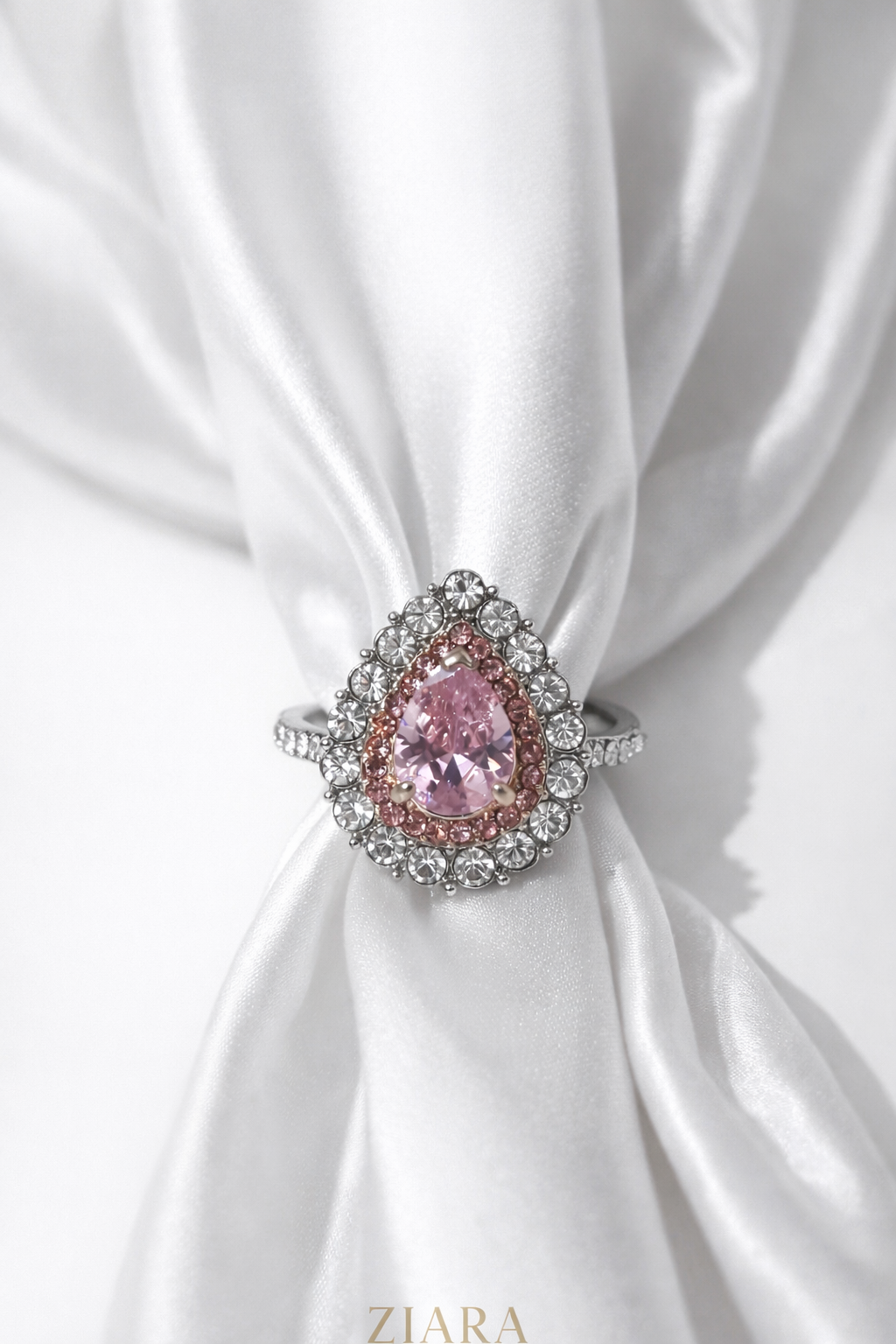 "Rose Radiance"🌷Pear Cut Ring by Ziara™🌹 BUY 1 GET 1 FREE!!